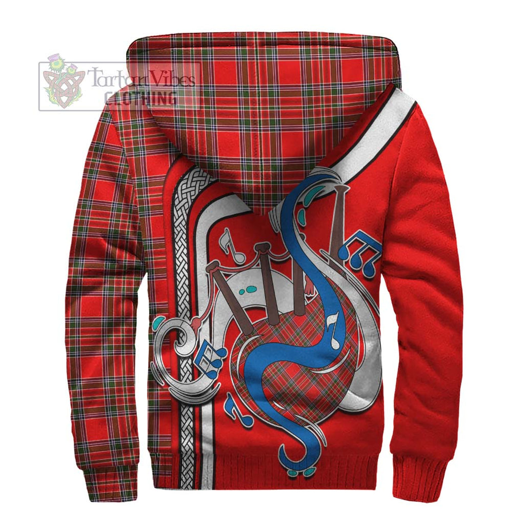 MacBain Tartan Sherpa Hoodie with Epic Bagpipe Style - Tartanvibesclothing Shop