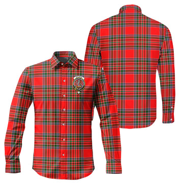 MacBain Tartan Long Sleeve Button Up Shirt with Family Crest