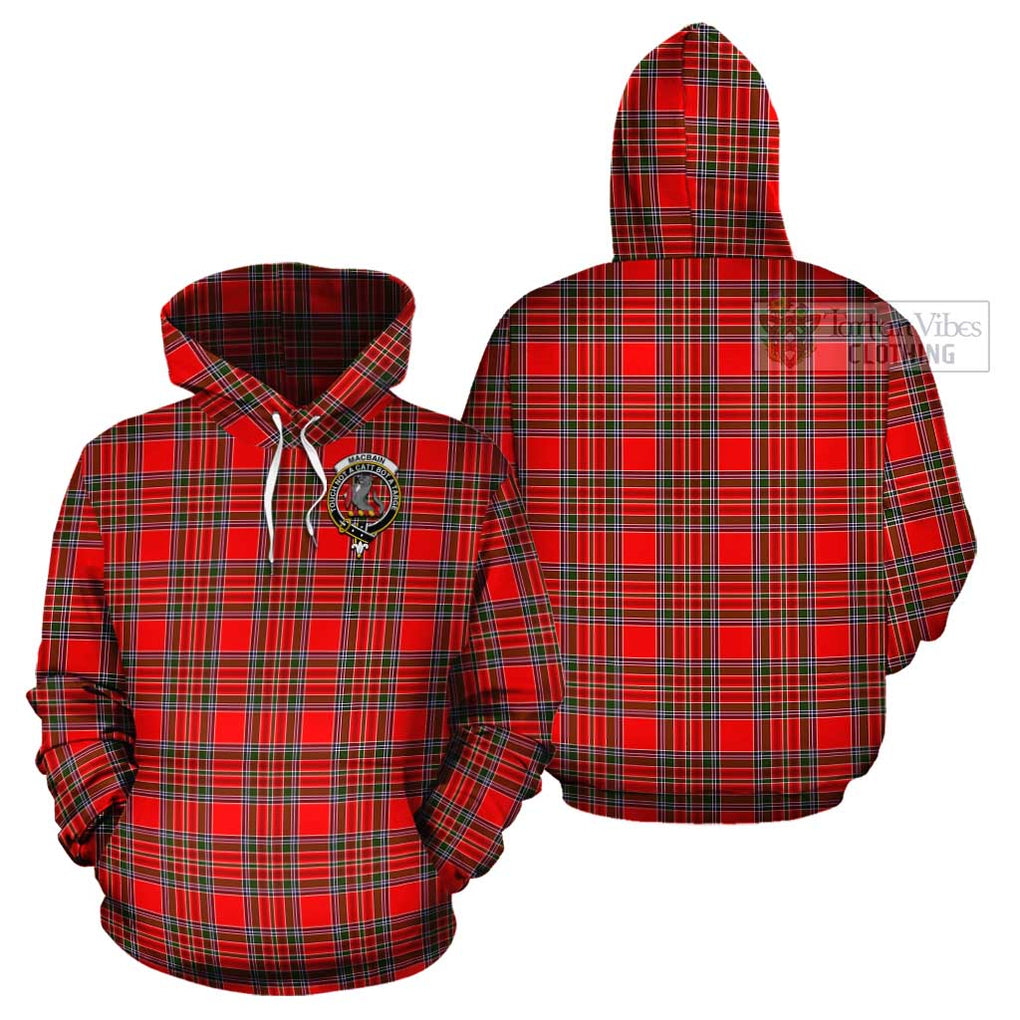 MacBain Tartan Cotton Hoodie with Family Crest Pullover Hoodie - Tartan Vibes Clothing