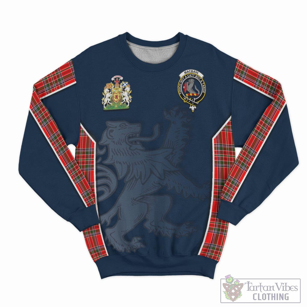 Tartan Vibes Clothing MacBain Tartan Sweater with Family Crest and Lion Rampant Vibes Sport Style