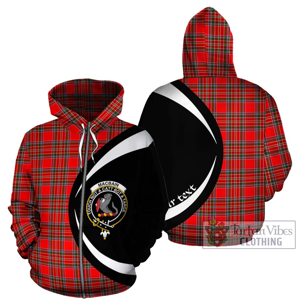 Tartan Vibes Clothing MacBain Tartan Hoodie with Family Crest Circle Style