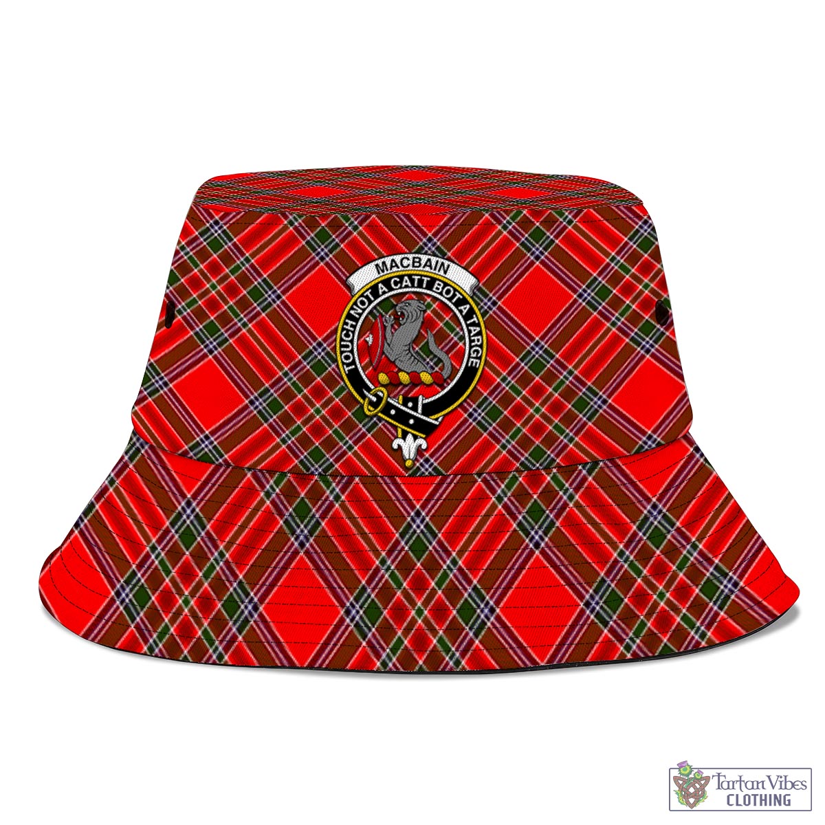 Tartan Vibes Clothing MacBain Tartan Bucket Hat with Family Crest