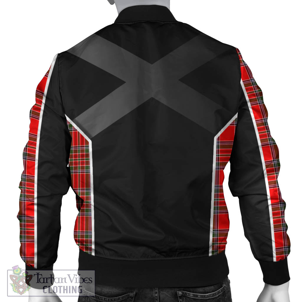 Tartan Vibes Clothing MacBain Tartan Bomber Jacket with Family Crest and Scottish Thistle Vibes Sport Style