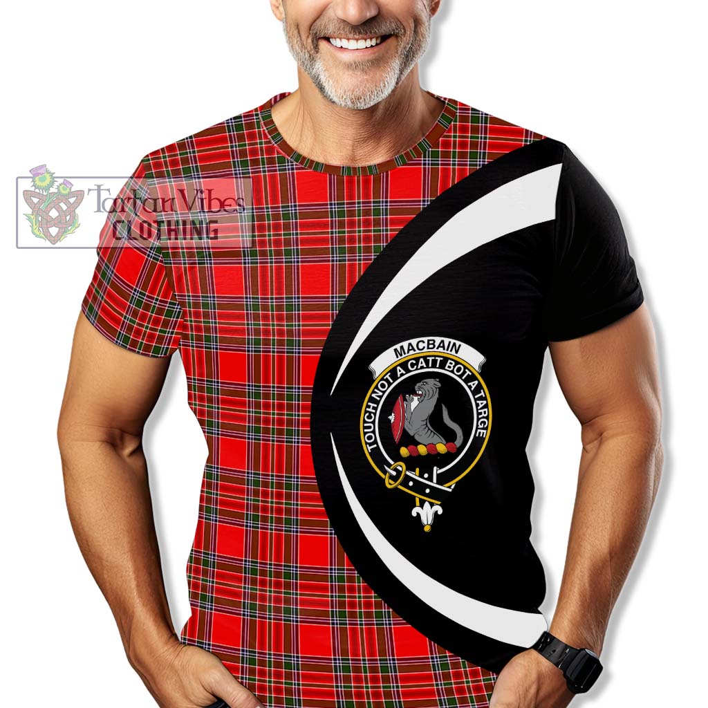 Tartan Vibes Clothing MacBain Tartan T-Shirt with Family Crest Circle Style