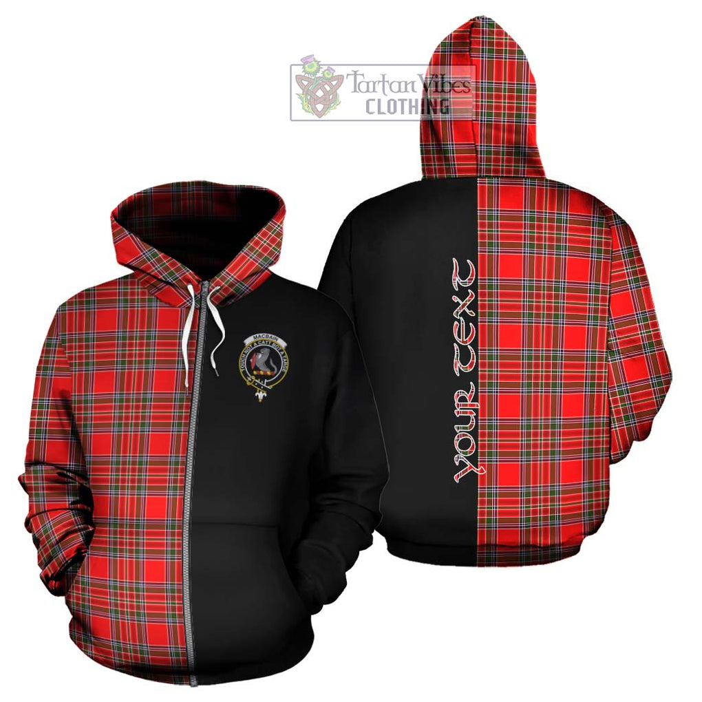 MacBain Tartan Hoodie with Family Crest and Half Of Me Style - Tartanvibesclothing Shop