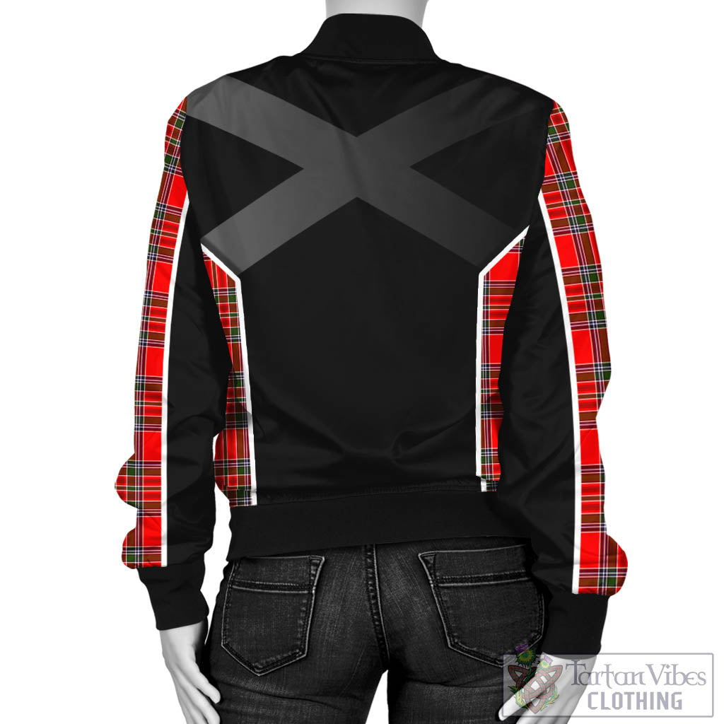 Tartan Vibes Clothing MacBain Tartan Bomber Jacket with Family Crest and Scottish Thistle Vibes Sport Style