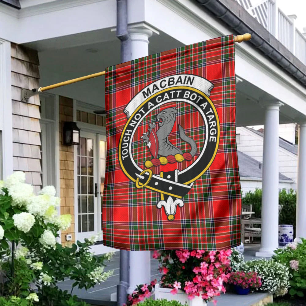 MacBain Tartan Flag with Family Crest - Tartan Vibes Clothing
