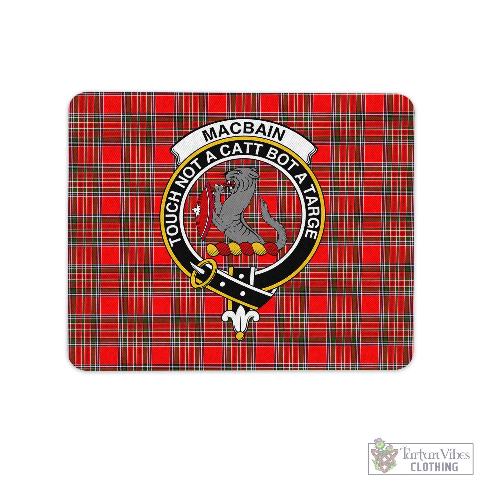 Tartan Vibes Clothing MacBain Tartan Mouse Pad with Family Crest