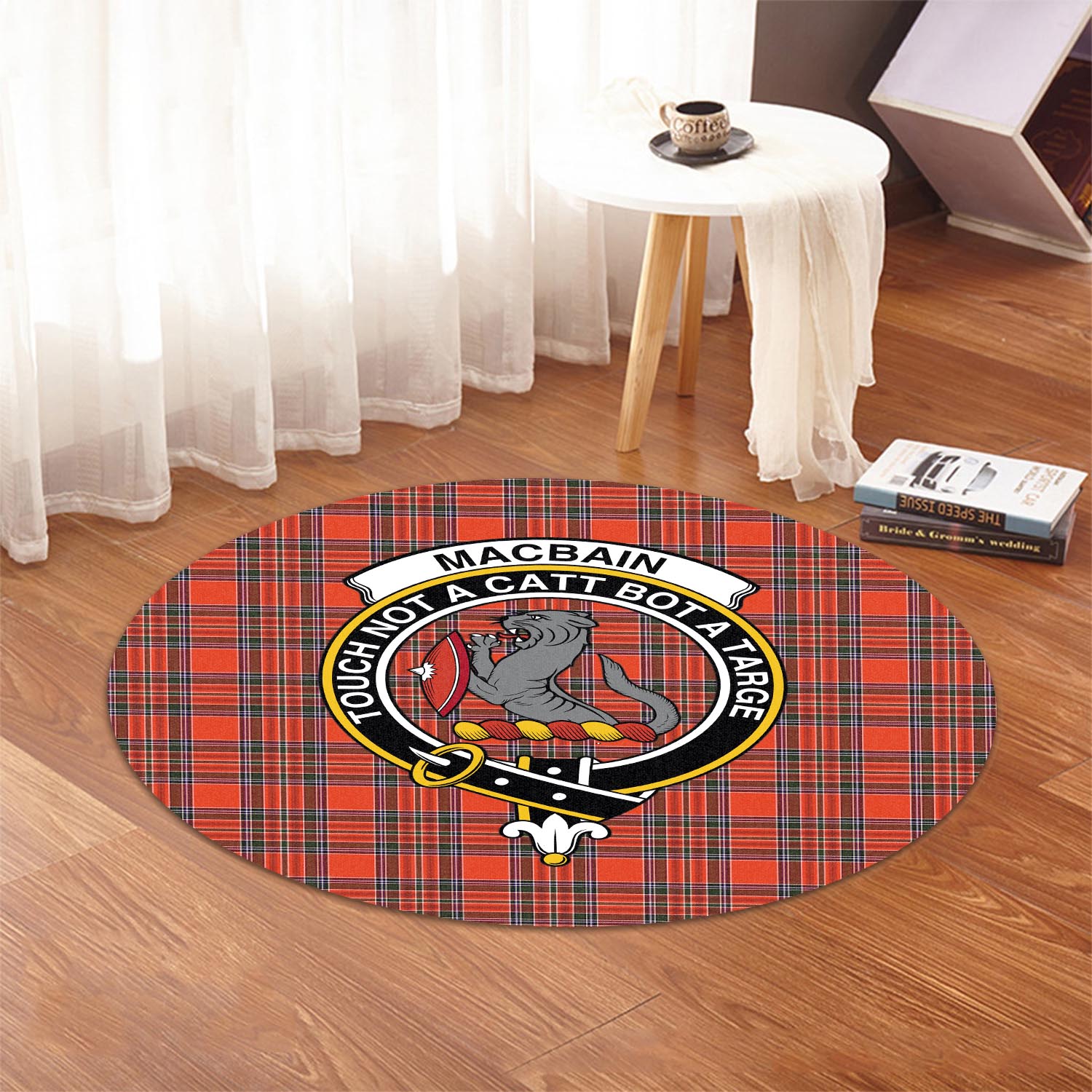 macbain-tartan-round-rug-with-family-crest