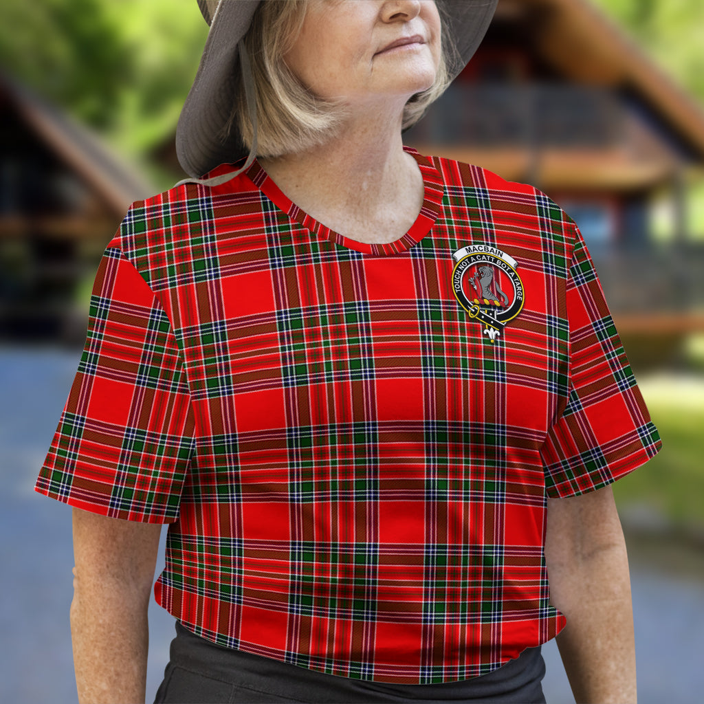 MacBain Tartan T-Shirt with Family Crest - Tartan Vibes Clothing