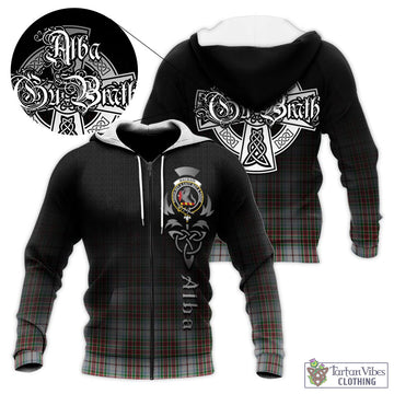 MacBain Dress Tartan Knitted Hoodie Featuring Alba Gu Brath Family Crest Celtic Inspired