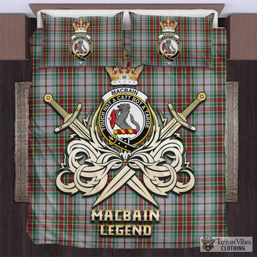 MacBain Dress Tartan Bedding Set with Clan Crest and the Golden Sword of Courageous Legacy
