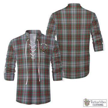 MacBain Dress Tartan Men's Scottish Traditional Jacobite Ghillie Kilt Shirt with Family Crest