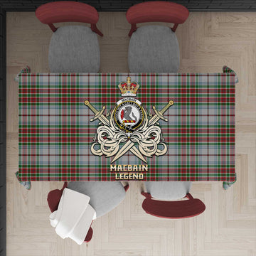 MacBain Dress Tartan Tablecloth with Clan Crest and the Golden Sword of Courageous Legacy