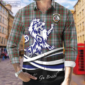MacBain Dress Tartan Long Sleeve Button Up Shirt with Alba Gu Brath Regal Lion Emblem