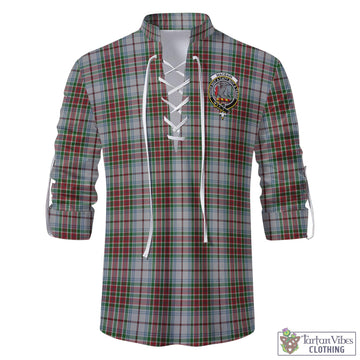 MacBain Dress Tartan Men's Scottish Traditional Jacobite Ghillie Kilt Shirt with Family Crest