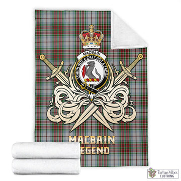MacBain Dress Tartan Blanket with Clan Crest and the Golden Sword of Courageous Legacy