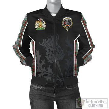 MacBain Dress Tartan Bomber Jacket with Family Crest and Scottish Thistle Vibes Sport Style