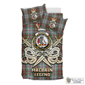MacBain Dress Tartan Bedding Set with Clan Crest and the Golden Sword of Courageous Legacy