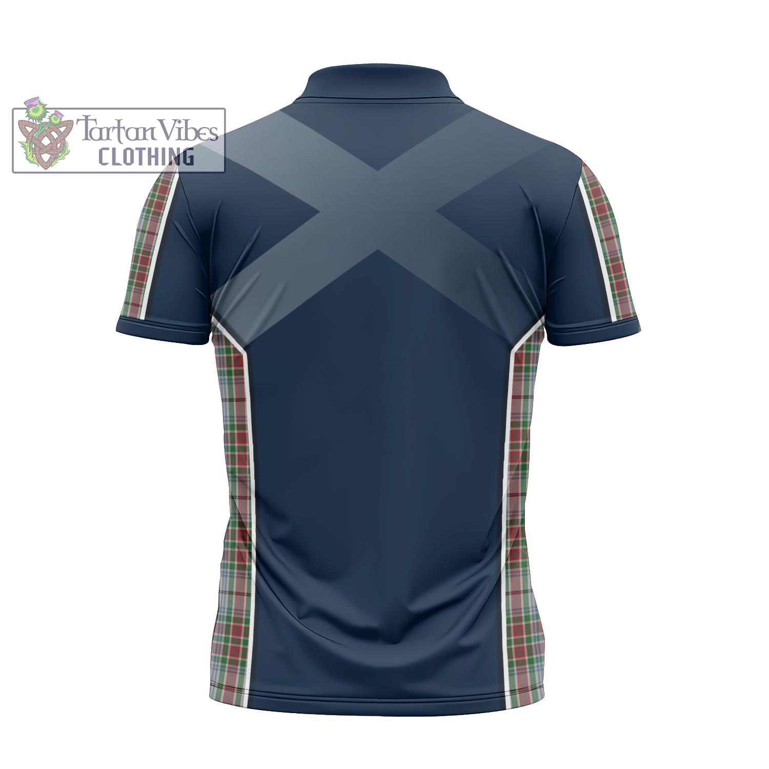 Tartan Vibes Clothing MacBain Dress Tartan Zipper Polo Shirt with Family Crest and Scottish Thistle Vibes Sport Style