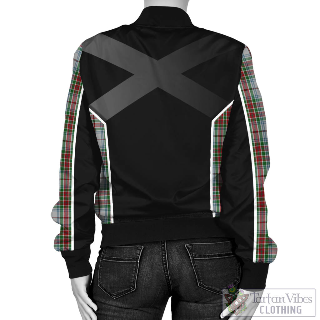 Tartan Vibes Clothing MacBain Dress Tartan Bomber Jacket with Family Crest and Scottish Thistle Vibes Sport Style