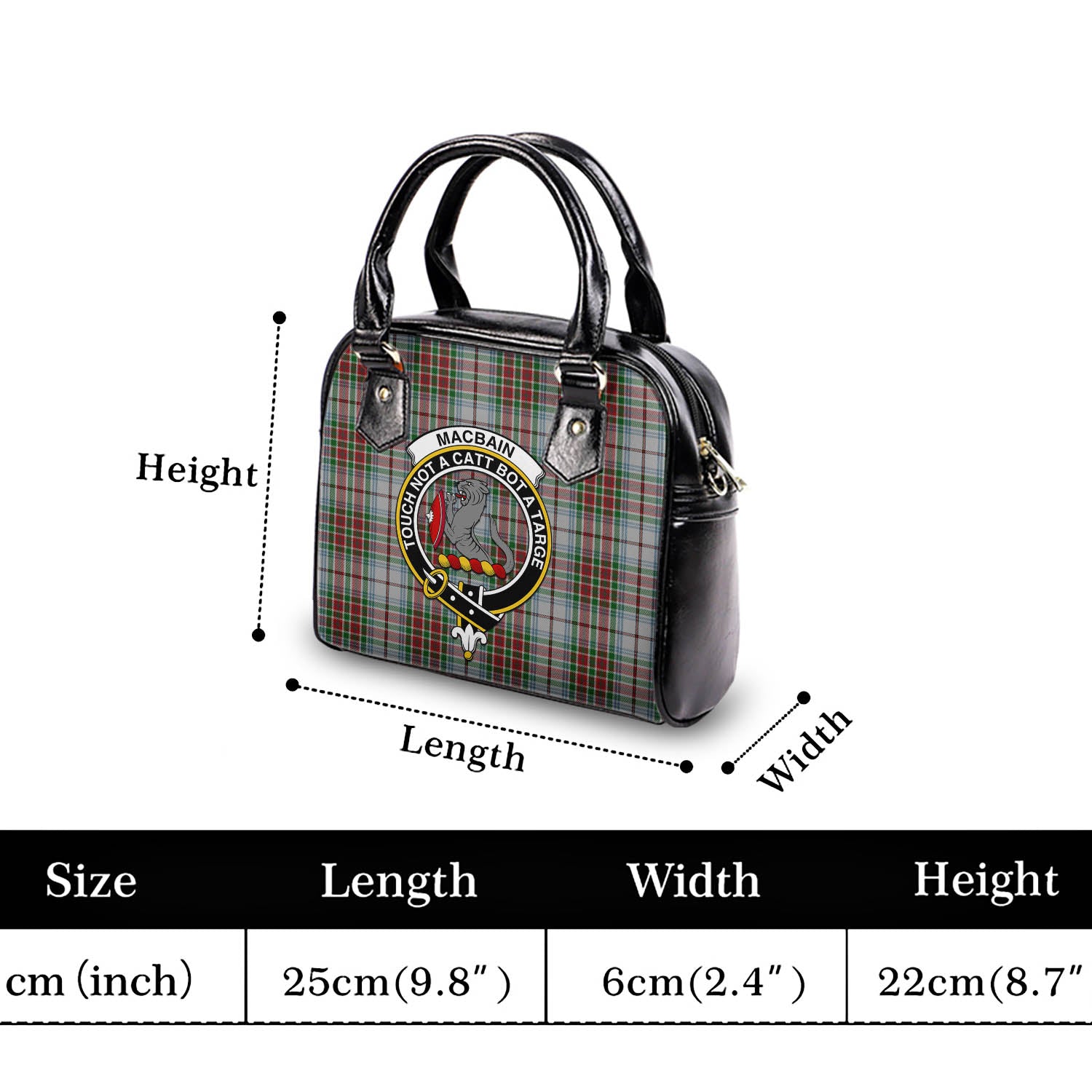 MacBain Dress Tartan Shoulder Handbags with Family Crest - Tartanvibesclothing