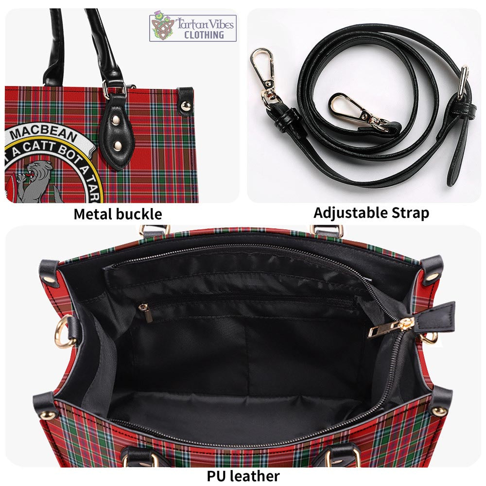 MacBean (MacBain) Tartan Luxury Leather Handbags with Family Crest - Tartan Vibes Clothing