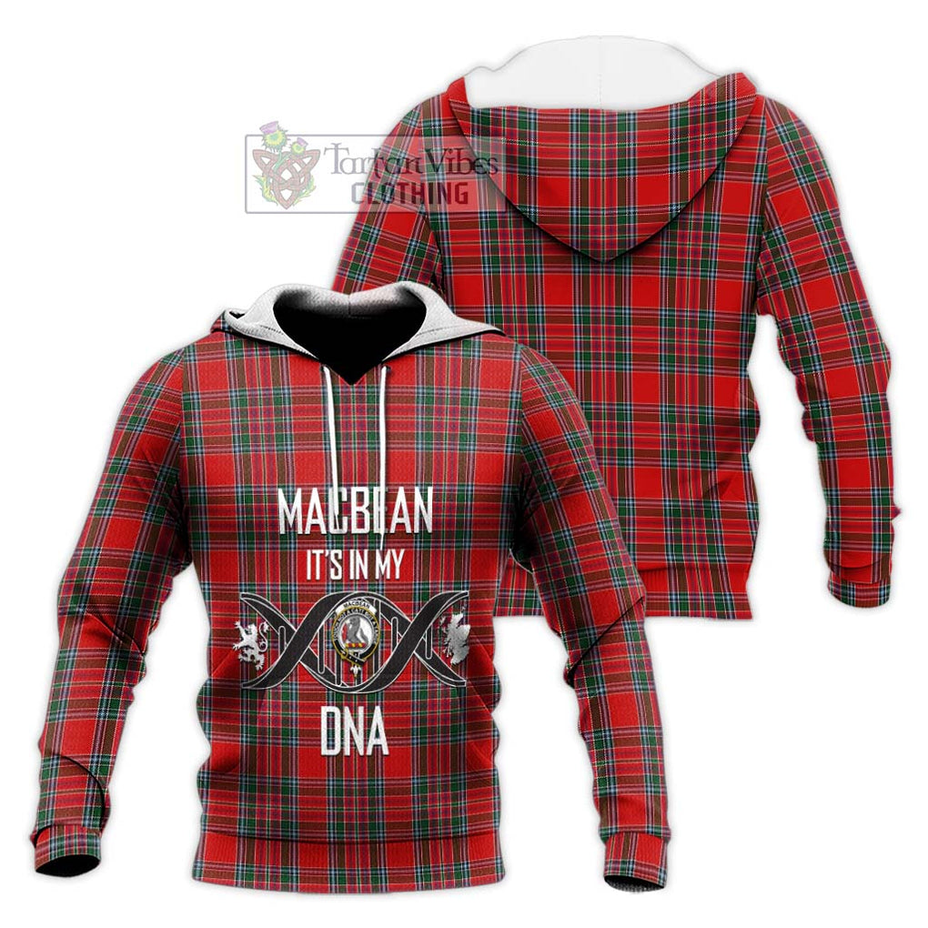 MacBean (MacBain) Tartan Knitted Hoodie with Family Crest DNA In Me Style Unisex Knitted Pullover Hoodie - Tartan Vibes Clothing