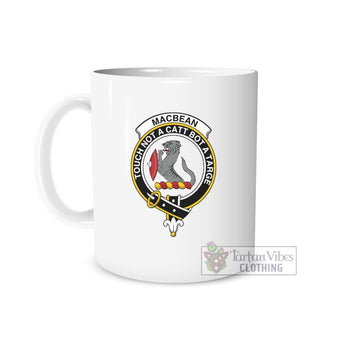 MacBean (MacBain) Family Crest Ceramic Mug White - 2D-tartanvibesclothing