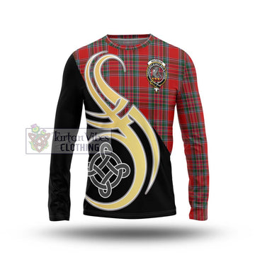 MacBean (MacBain) Tartan Long Sleeve T-Shirt with Family Crest and Celtic Symbol Style Unisex - Tartan Vibes Clothing