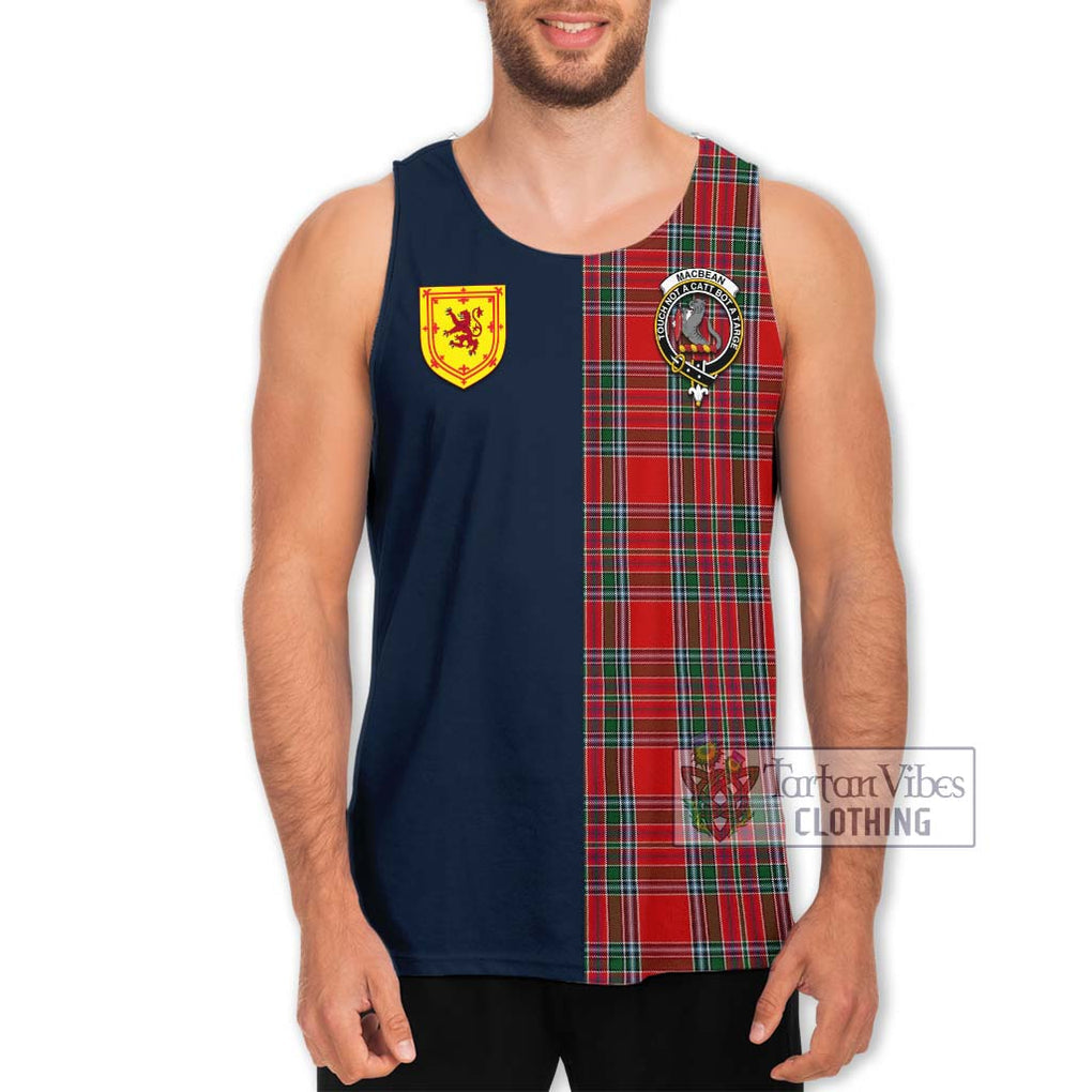 MacBean (MacBain) Tartan Men's Tank Top Alba with Scottish Lion Royal Arm Half Style Men - Tartan Vibes Clothing