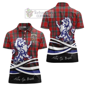 MacBean (MacBain) Tartan Women's Polo Shirt with Alba Gu Brath Regal Lion Emblem Women - Tartan Vibes Clothing