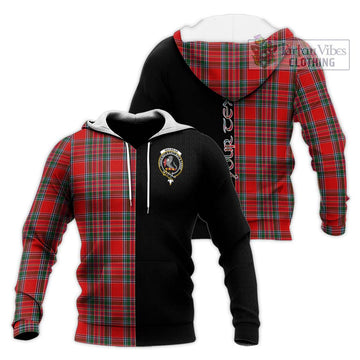 MacBean (MacBain) Tartan Knitted Hoodie with Family Crest and Half Of Me Style Unisex Knitted Pullover Hoodie - Tartan Vibes Clothing