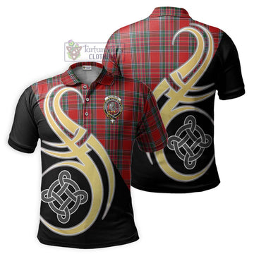 MacBean (MacBain) Tartan Polo Shirt with Family Crest and Celtic Symbol Style Kid - Tartan Vibes Clothing