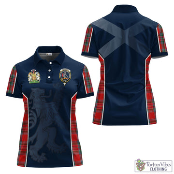 MacBean (MacBain) Tartan Women's Polo Shirt with Family Crest and Lion Rampant Vibes Sport Style Women - Tartan Vibes Clothing