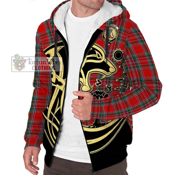 MacBean (MacBain) Tartan Sherpa Hoodie with Family Crest Celtic Wolf Style Unisex S - Tartan Vibes Clothing