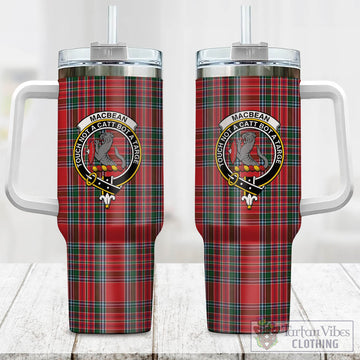MacBean (MacBain) Tartan Tumbler with Handle with Family Crest One Size 40 OZ - Tartan Vibes Clothing