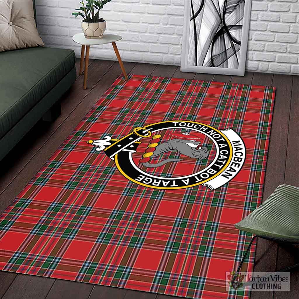 MacBean (MacBain) Tartan Area Rug with Family Crest L 59*86 inch (150x220 cm) - Tartan Vibes Clothing