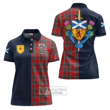 MacBean (MacBain) Tartan Women's Polo Shirt Alba with Scottish Lion Royal Arm Half Style Women - Tartan Vibes Clothing