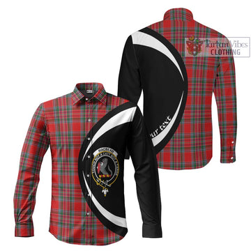 MacBean (MacBain) Tartan Long Sleeve Button Up with Family Crest Circle Style Men's Shirt S - Tartan Vibes Clothing