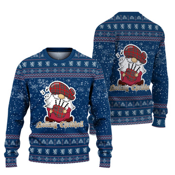 MacBean (MacBain) Clan Christmas Family Ugly Sweater with Funny Gnome Playing Bagpipes