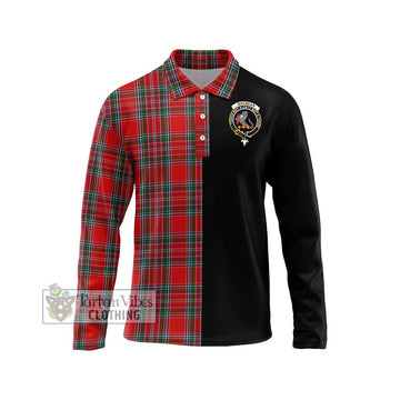 MacBean (MacBain) Tartan Long Sleeve Polo Shirt with Family Crest and Half Of Me Style Unisex - Tartan Vibes Clothing