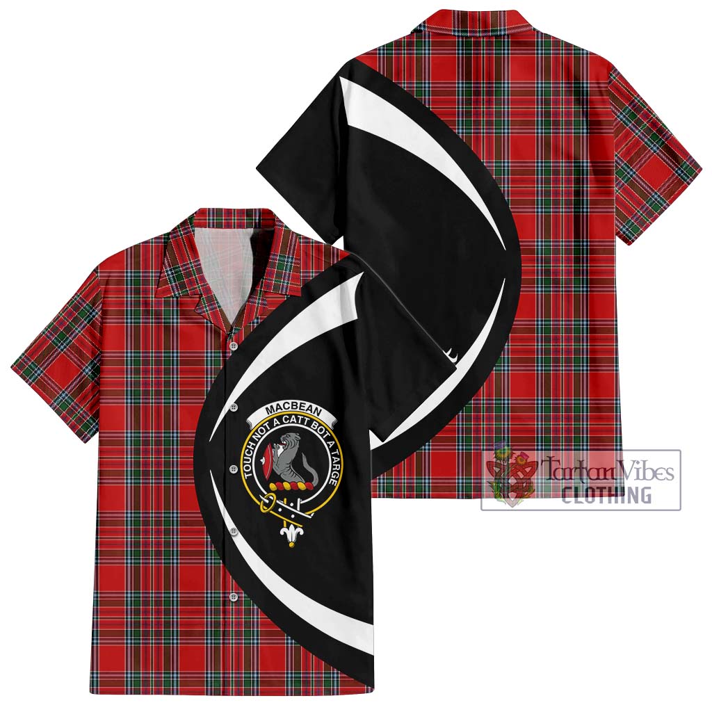 MacBean (MacBain) Tartan Hawaiian Shirt with Family Crest Circle Style Kid - Tartan Vibes Clothing