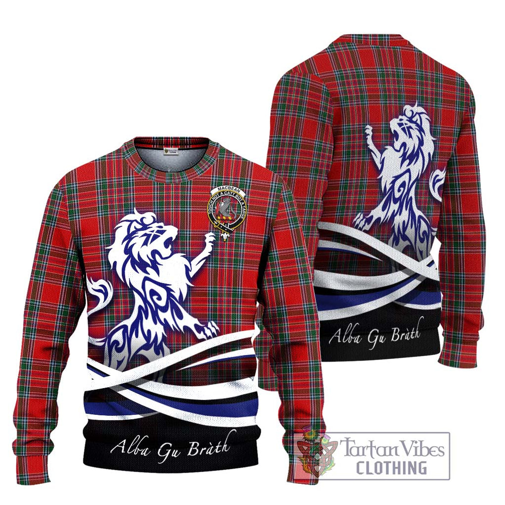 MacBean (MacBain) Tartan Ugly Sweater with Alba Gu Brath Regal Lion Emblem Unisex - Tartan Vibes Clothing