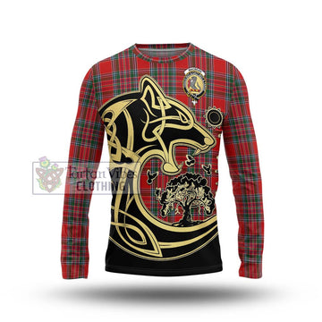 MacBean (MacBain) Tartan Long Sleeve T-Shirt with Family Crest Celtic Wolf Style Unisex - Tartan Vibes Clothing