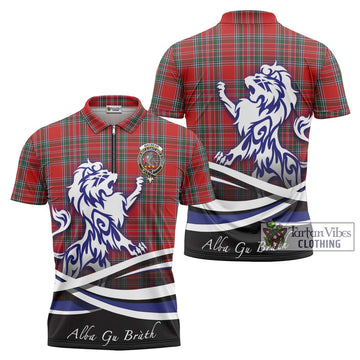 MacBean (MacBain) Tartan Zipper Polo Shirt with Alba Gu Brath Regal Lion Emblem Unisex - Tartan Vibes Clothing