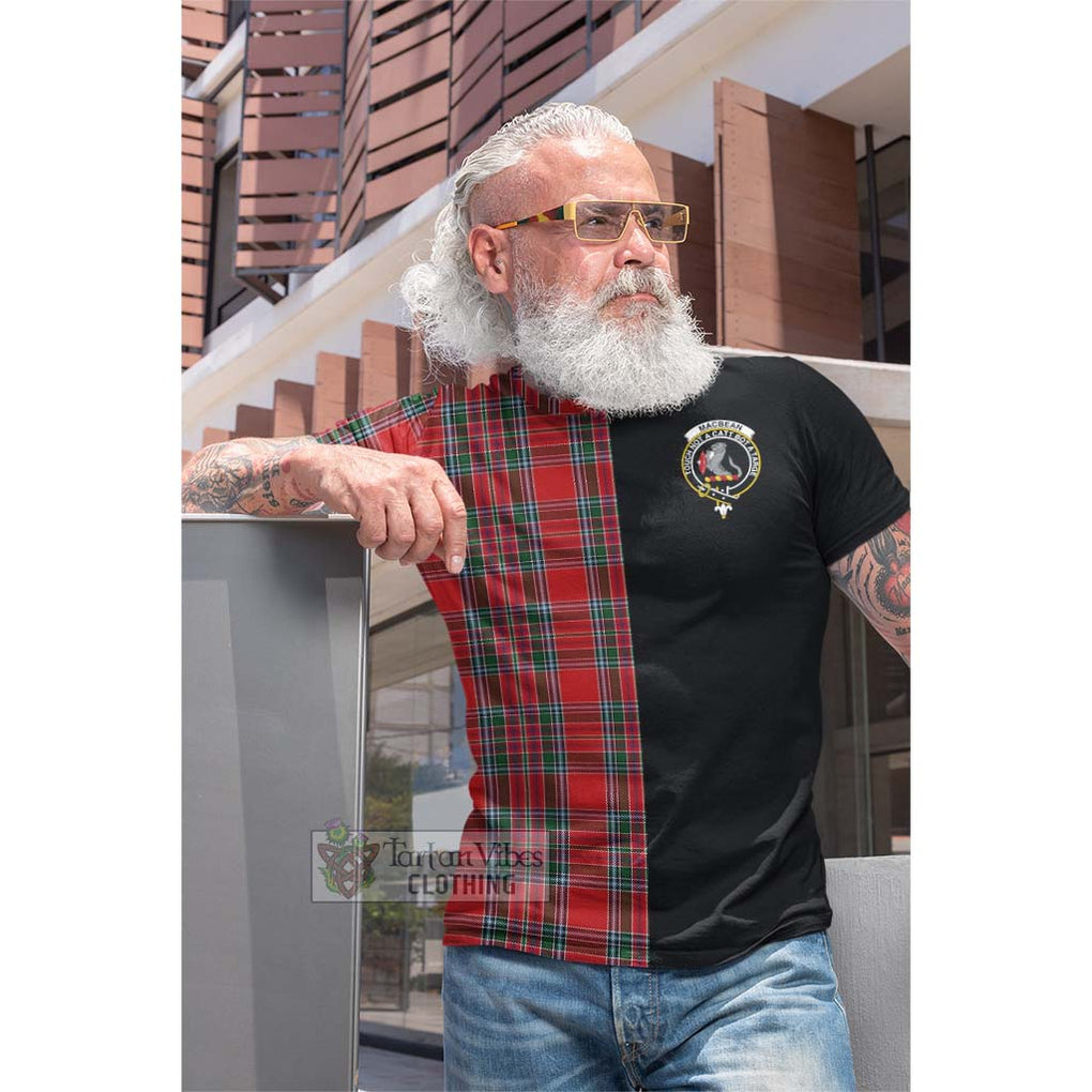 Tartan Vibes Clothing MacBean Tartan Cotton T-shirt with Family Crest and Half Of Me Style