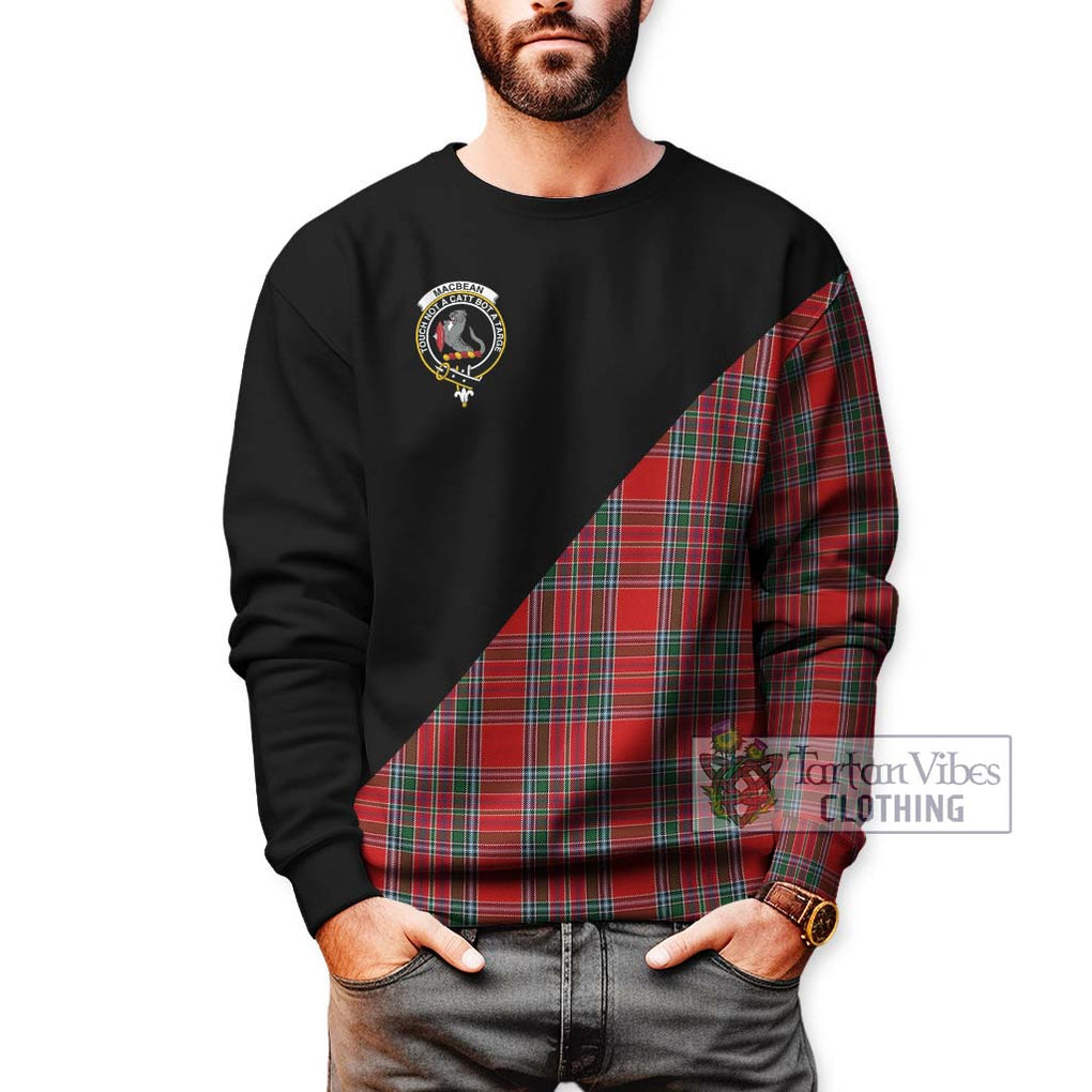 MacBean (MacBain) Tartan Sweatshirt with Family Crest and Military Logo Style Unisex - Tartan Vibes Clothing