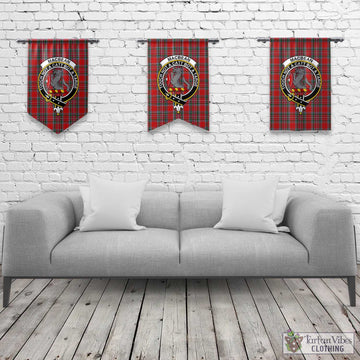 MacBean (MacBain) Tartan Gonfalon, Tartan Banner with Family Crest Rectangle - Tartan Vibes Clothing