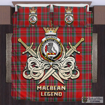 MacBean (MacBain) Tartan Bedding Set with Clan Crest and the Golden Sword of Courageous Legacy